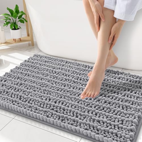 Smiry Bathroom Rugs 32X20, Extra Soft Rubber Backing Chenille Bath Mats