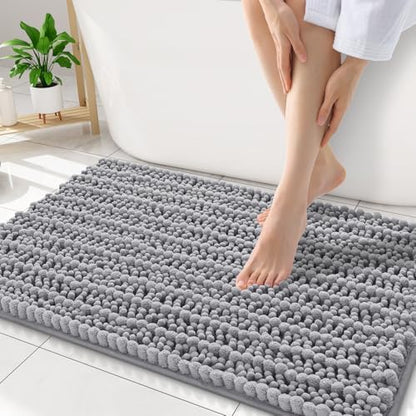 Smiry Bathroom Rugs 34X21, Extra Soft Rubber Backing Chenille Bath Mats