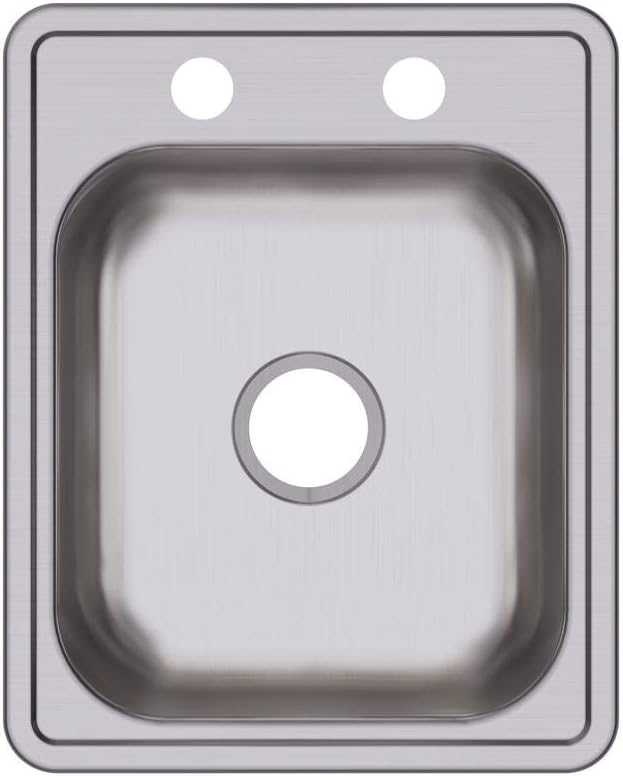 Elkay Dayton D117212 Single Bowl Top Mount Bar Sink, 17 x 21, Stainless Steel