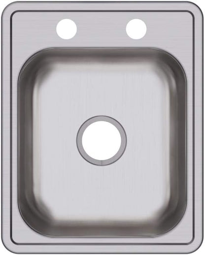 Elkay Dayton D117212 Single Bowl Top Mount Bar Sink, 17 x 21, Stainless Steel