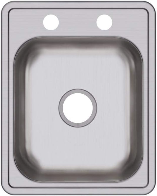 Elkay Dayton D117212 Single Bowl Top Mount Bar Sink, 17 x 21, Stainless Steel
