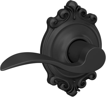 SCHLAGE Trim with SCHLAGE Hall and Closet Lever, Matte Black (F10 ACC 622 BRK)