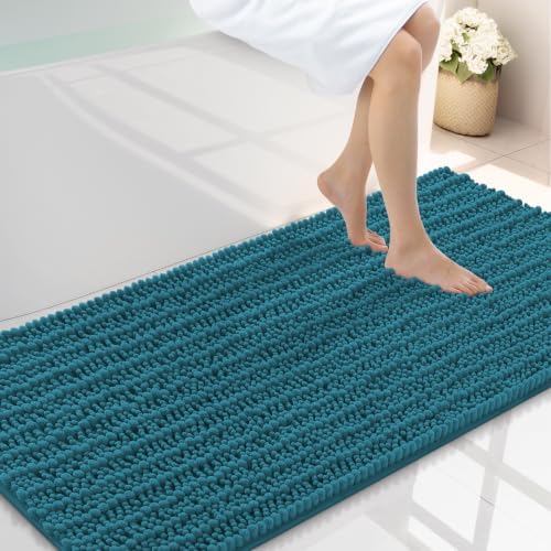 Smiry Bathroom Rugs 47X24, Extra Soft Rubber Backing Chenille Bath Mats