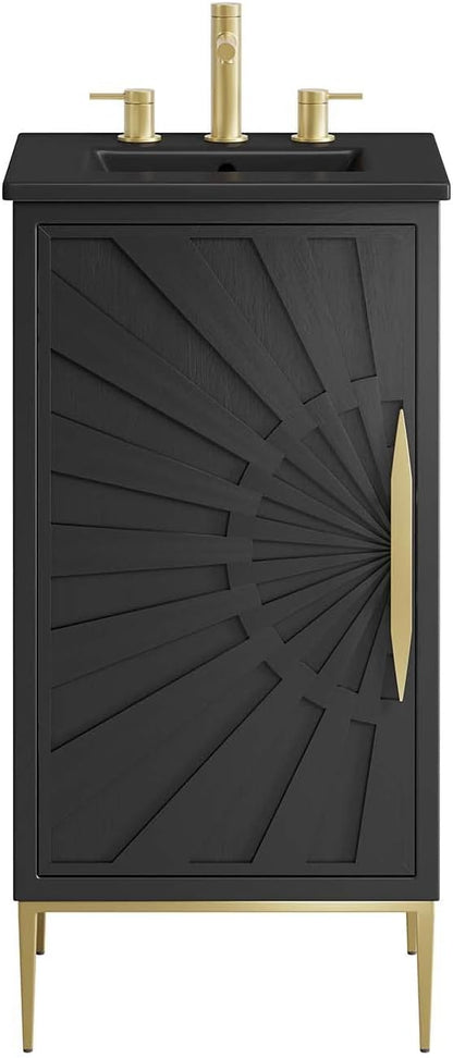Modway Awaken Bathroom Vanity Cabinet, 18", Black Black