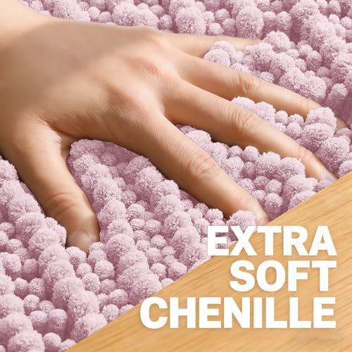 OLANLY U-Shaped Toilet Rug 24x20, Thick Soft Absorbent Chenille Contour Rug