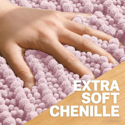 OLANLY U-Shaped Toilet Rug 24x20, Thick Soft Absorbent Chenille Contour Rug