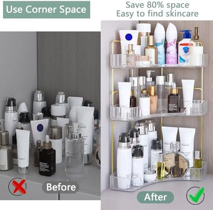 Webetop Corner Bathroom Organizer, 3 Tier Storage for Countertop