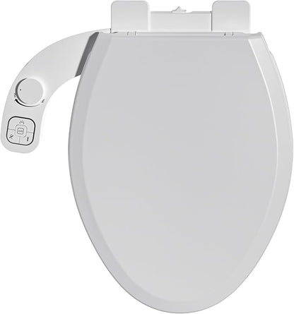 Bidet Toilet Seat Non-Electric,Fits Elongated Toilets - Soft Close Lid,Quick-Release for Easy Cleaning - Dual Nozzle System with Self Cleaning,Adjustable Water Pressure