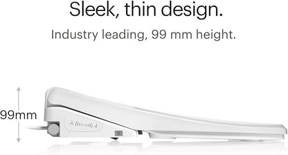Brondell Thinline T44-EW Swash Electric Bidet Toilet Seat With Thin Profile, Heated,Remote Control, Oscillating Stainless Steel Nozzle, Warm Air Dryer, Night Light, Gentle Close Lid, Elongated