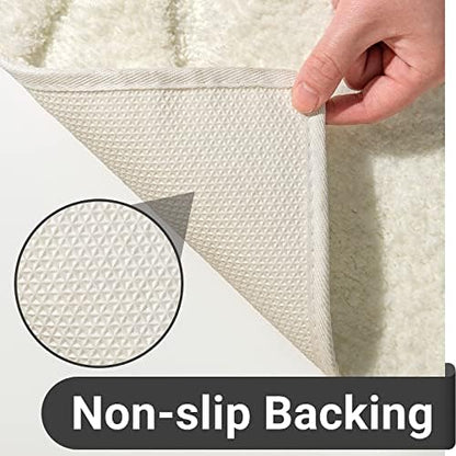 DEXDE Bathroom Rugs Runner Non Slip Bath Mats for Floor Shower 24x47 White