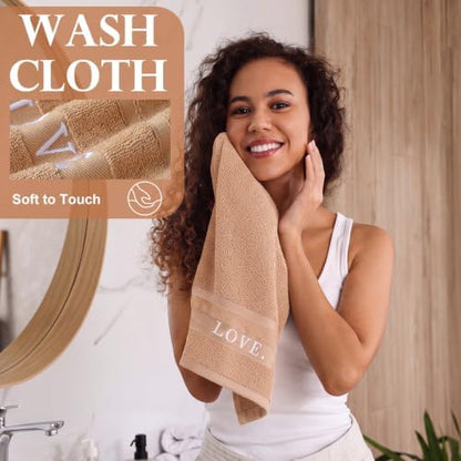 Hahafelt Decorative Bathroom Towel Set, Beige
