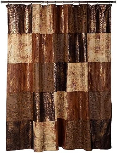 Zahari Home 13pc Zambia Animal Shower Curtain Set & Hooks - Classic Fabric Shower Curtain - Unique Western Country Design
