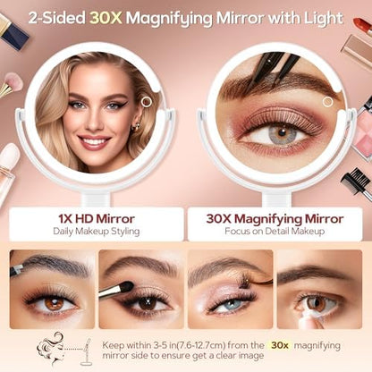 B Beauty Planet Vanity Mirror with Lights, Magnifying Makeup Mirror 30X/1X