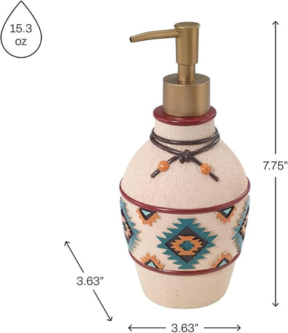 Avanti Linens - Soap Dispenser/Lotion Pump, Decorative Home Decor (Navajo Dance Collection)
