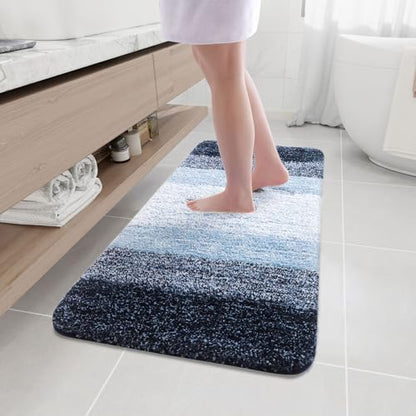 Arotive Microfiber Bathroom Rugs, Shaggy Soft Absorbent Bath Rug, 47x17