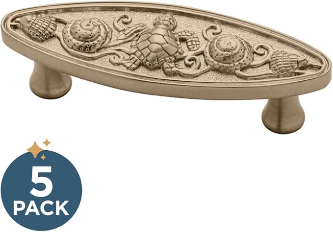 Franklin Brass 5 Pack Champagne Bronze Gold Cabinet Handles 3 inch (76mm) Kitchen Cabinet Handles and Drawer Pulls for Cupboards and Dressers | Seaside Cottage
