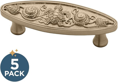 Franklin Brass 5 Pack Champagne Bronze Gold Cabinet Handles 3 inch (76mm) Kitchen Cabinet Handles and Drawer Pulls for Cupboards and Dressers | Seaside Cottage