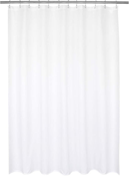 Barossa Design Waterproof Fabric Shower Curtain Liner Microfiber 70" W x 72" H - Hotel Quality, Machine Washable, White Shower Liner for Bath Tub, 70x72 Inches