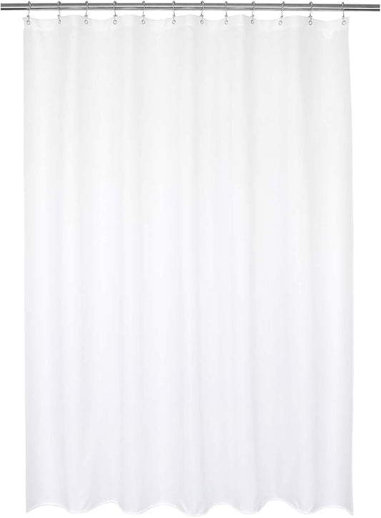 Barossa Design Waterproof Fabric Shower Curtain Liner Microfiber 70" W x 72" H - Hotel Quality, Machine Washable, White Shower Liner for Bath Tub, 70x72 Inches