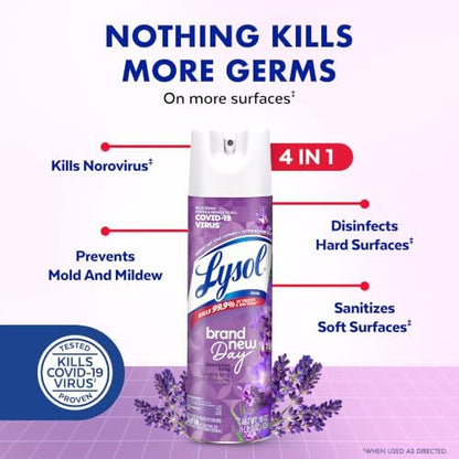 Lysol Disinfectant Spray, Sanitizer, Lavender, 19 oz, 2 Pack