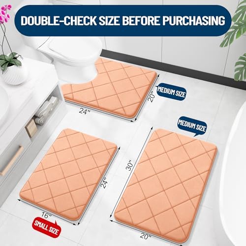OLANLY Memory Foam Toilet Rugs U-Shaped 24x20, Ultra Soft and Absorbent