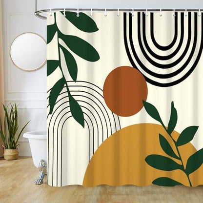Boho Sun Shower Curtain with Hooks for Bathroom 72x78 Inch