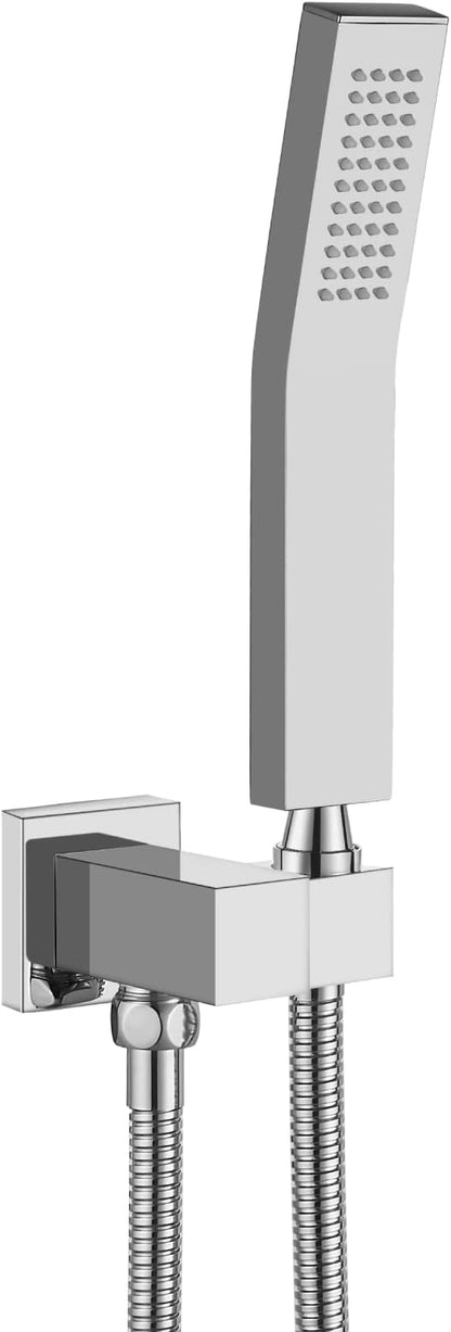 Heyalan Hand-held Shower Head Set-SUS304 Handheld Shower,Polish Chrome | SUS304 stainless steel wand, curved-style design, single rain spray, 59-inch long hose and standard 1/2-inch connection