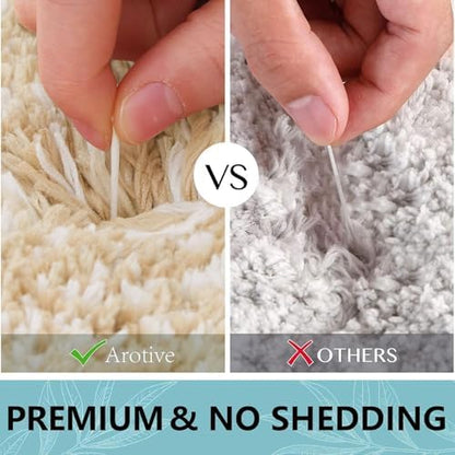Arotive Microfiber Bathroom Rugs, Shaggy Soft Absorbent Bath Rug, 24x16