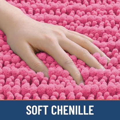 Smiry Bathroom Toilet Rugs U Shaped 24X20, Chenille Bath mats for Toilet