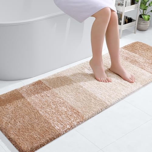 OLANLY Bathroom Runner Rug 59x17, Extra Soft Absorbent Microfiber Bath Rugs