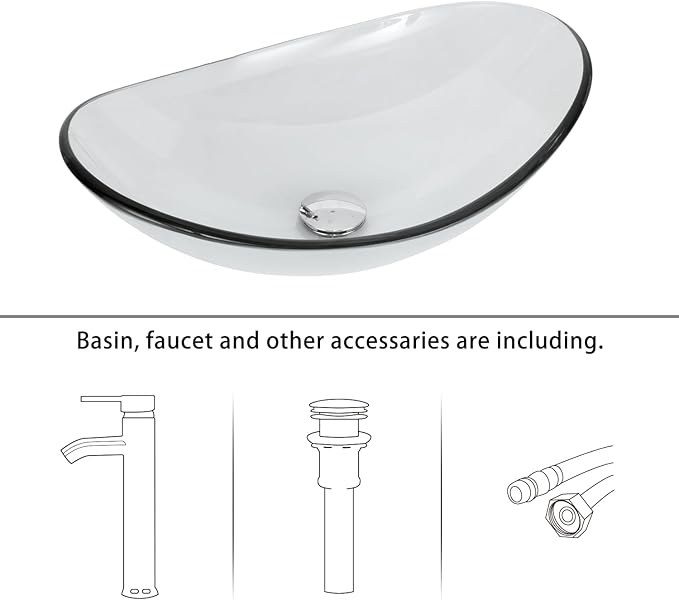 LUCKWIND 72" Double 24-in Bathroom Vanity with Sink Combo, Elegant Series with Two 12.6-in Side Cabinets, Painted Frame, Including Clear Boat Sinks, Faucets Without Mirrors, White