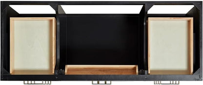 DKB Isabella 54-Inch Black Bathroom Vanity with Sink, 1.5-Inch Carrara White Marble Countertop, 4" Backsplash, Rectangle Sink, Soft-Close Solid Wood Cabinet, Premium Hardware