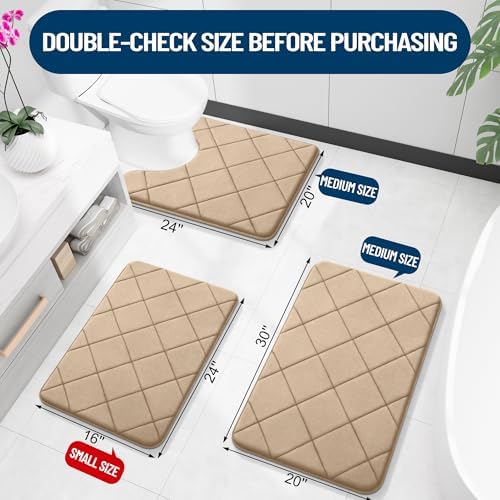 OLANLY Memory Foam Bath Mat 30x20, Ultra Soft and Absorbent Bathroom Rugs