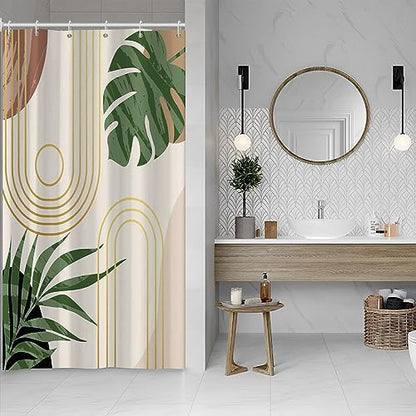 Boho Sage Green Shower Curtain for Bathroom 54x72 Inch