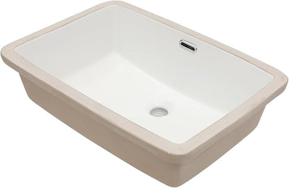 Undermount Bathroom Sink 22''x15'' White Rectangle Bathroom Sink Porcelain Ceramic Sink Vanity Basin Lavatory Sink Vessel Sink
