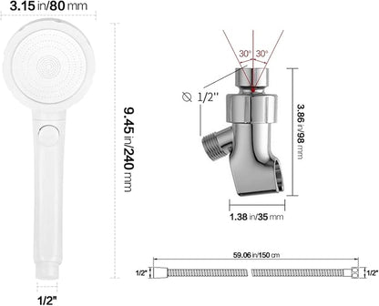 KAIYING High Pressure Handheld Shower Head with ON/OFF Pause Switch, 3 Spray Modes Shower Wand with Shut Off Button, Removable Camper Shower Head with Hose and Adjustable Angle Bracket (White) | 3 Spray Modes Shower Wand with Shut Off Button, Camper & ...