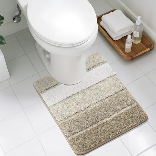 COSY HOMEER Toilet Rugs U-Shaped 24"x20", Ultra Soft Absorbent Bath Mat