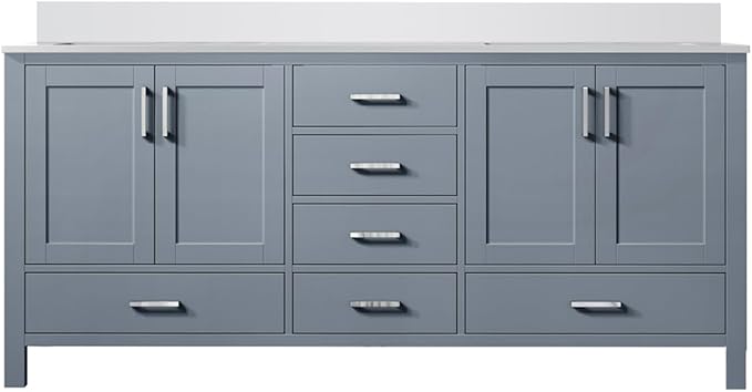 Jacques 60 in. W x 22 in. D Dark Grey Double Bath Vanity and White Quartz Top