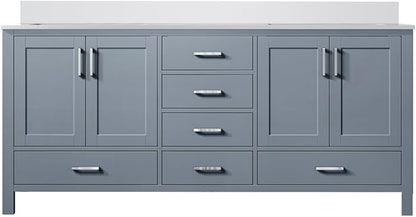 Jacques 60 in. W x 22 in. D Dark Grey Double Bath Vanity and White Quartz Top