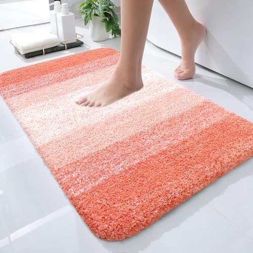 OLANLY Small Bathroom Rugs 24x16, Extra Soft Absorbent Microfiber Bath Rugs