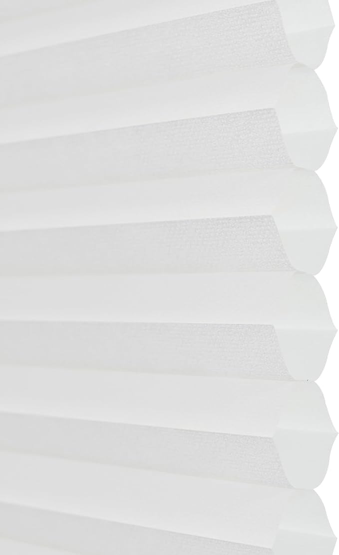 DEZ FURNISHINGS Cordless 1" Light Filtering Top Down Bottom Up Cellular Shade, 24"W x 64"H, White