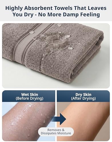 LANE LINEN Large Bath Sheets Oversized Soft Absorbent 4 Pack - Platinum