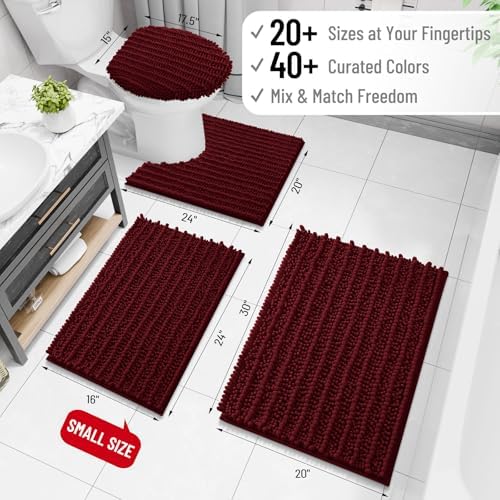 Arotive Toilet Rugs U-Shaped 24x20, Soft Absorbent Chenille Shaggy Bath Mat