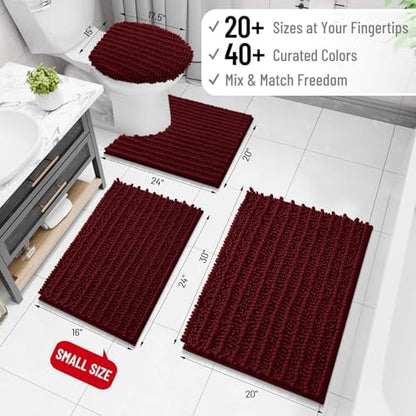 Arotive Toilet Rugs U-Shaped 24x20, Soft Absorbent Chenille Shaggy Bath Mat