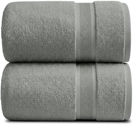 Luxury Bamboo Rayon Oversized Bath Towel Set | 2-Pack | Ultra Soft | Carbon