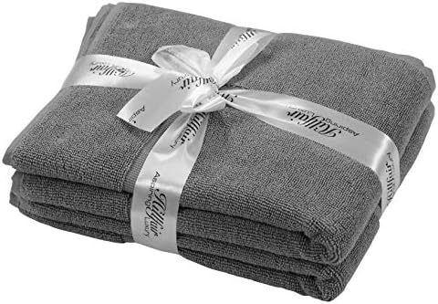 HILLFAIR 900 GSM 100% Cotton Floor Towels - 2 Piece Towels Set - Platinum Grey