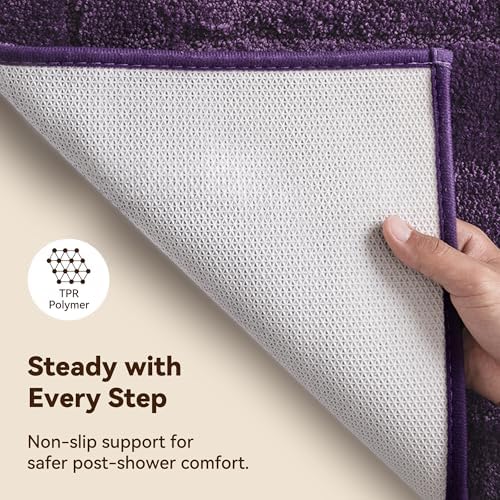 GRANNY SAYS Purple Bathroom Rug 36" x 24", Non-Slip Microfiber Bath Mat