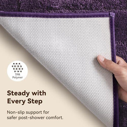 GRANNY SAYS Purple Bathroom Rug 36" x 24", Non-Slip Microfiber Bath Mat