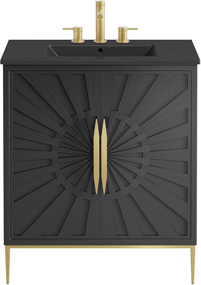Modway Awaken Bathroom Vanity Cabinet, 30", Black Black
