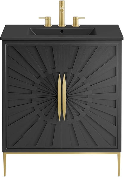 Modway Awaken Bathroom Vanity Cabinet, 30", Black Black
